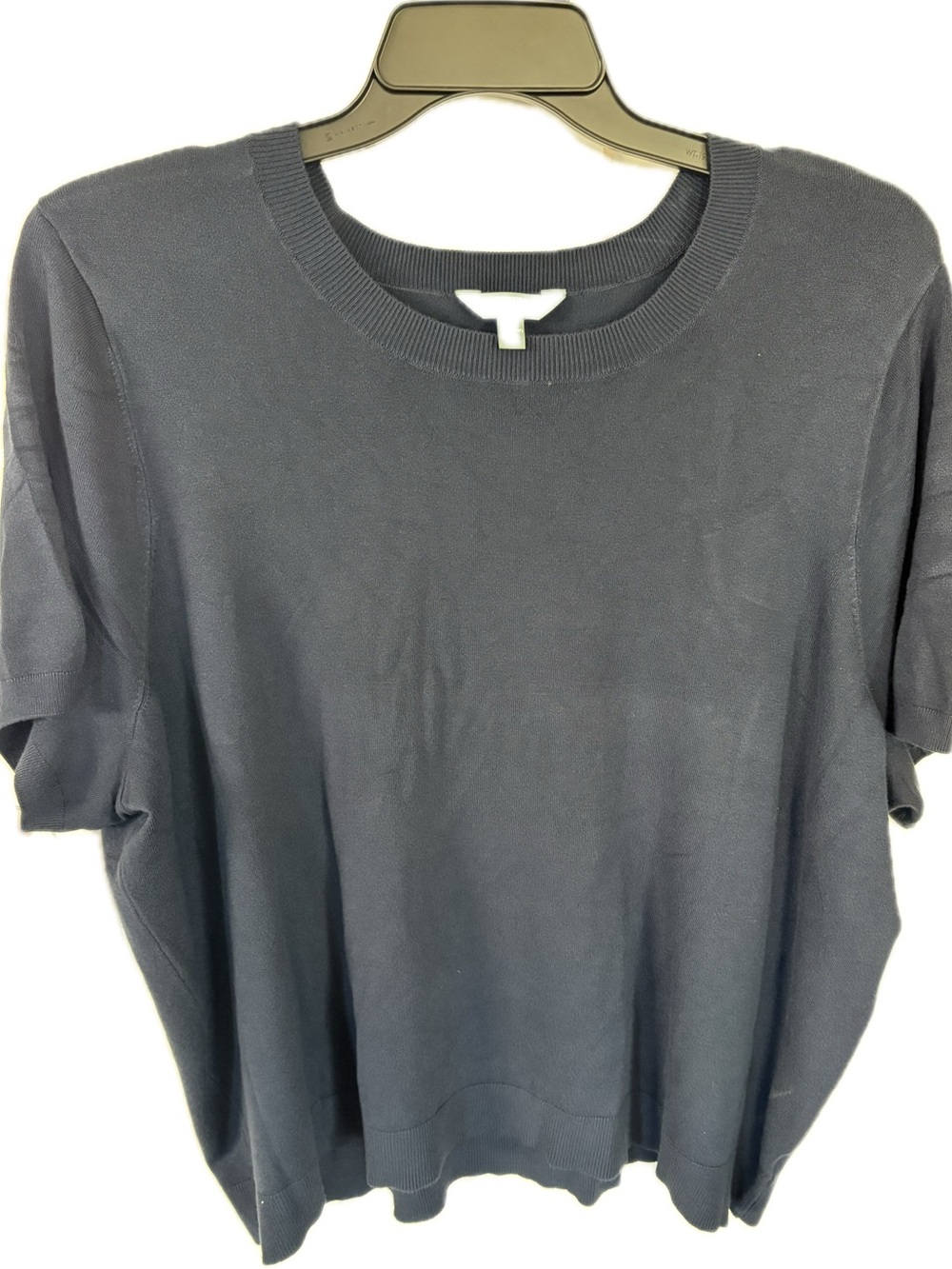 NWT Terra & Sky Women's Short-Sleeve Sweater - Navy 4XL